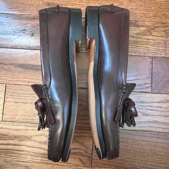 Vintage Polo Ralph Lauren Mens Burgundy Leather Kiltie Tassel Loafers Sz 10.5 D - Picture 4 of 13